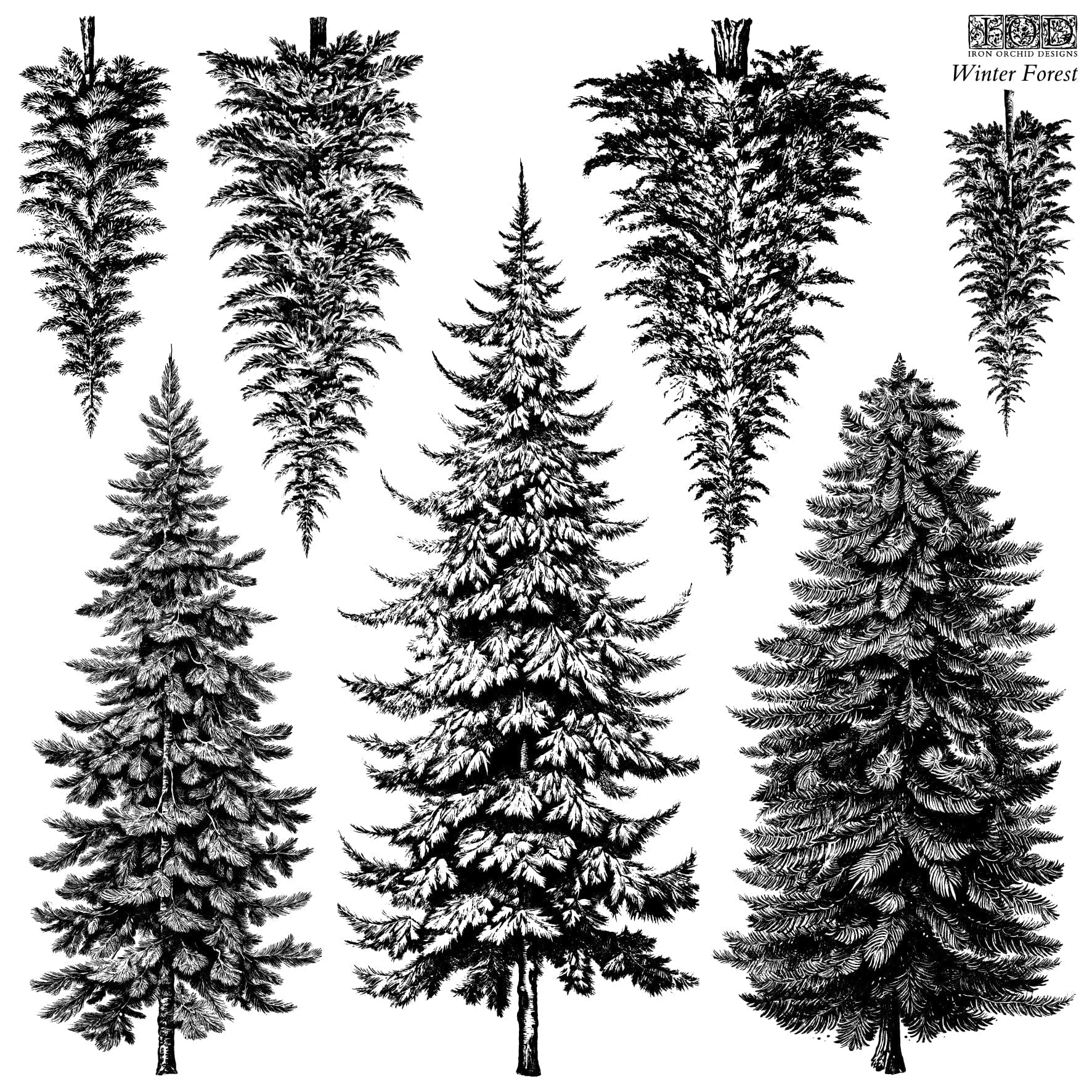 Winter Forest 12x12 IOD Stamp Pickin' Boots Vintage